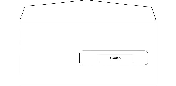 1500E CMS-1500 #10 1/2 (4 1/2" x 9 1/2") Window Envelopes Gum Seal (Qty. 500) Part# 8232