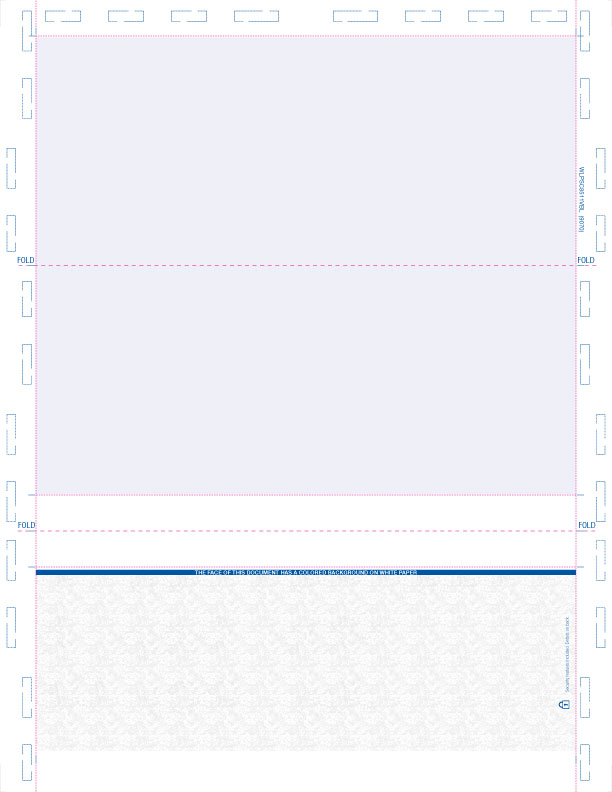 CFold Pressure Seal Check Stock, Void Pantograph Blue 8 1/2" x 11" (Qty. 2,500) Part# 8104